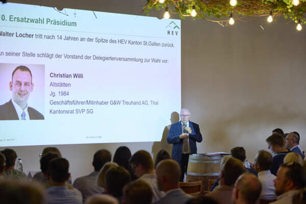 109. Delegiertenversammlung HEV Kanton St.Gallen, Verabschiedung Walter Locher