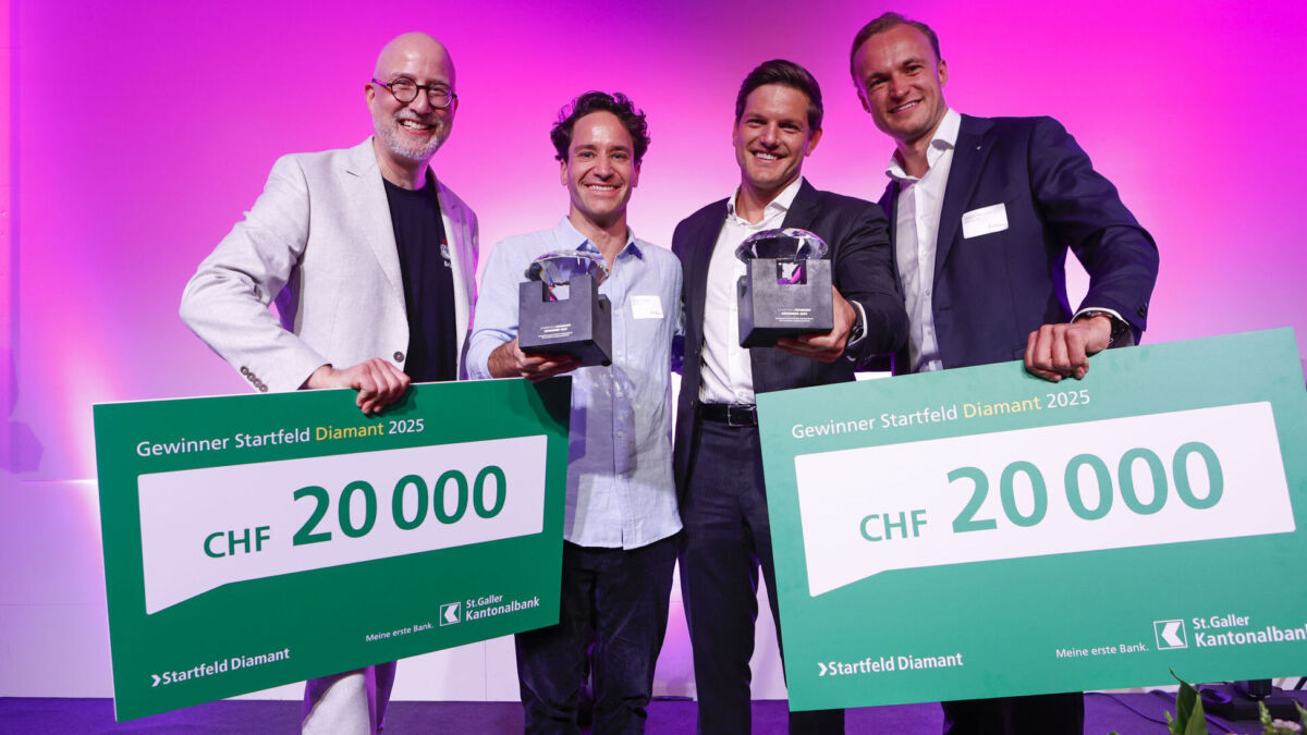 SGKB zeichnet Jungunternehmen aus: UpGrain, Brian und Netzoptimal gewinnen Startfeld Diamant und Rohdiamant