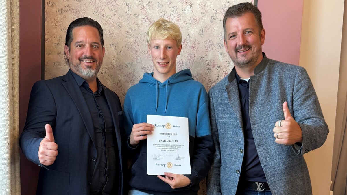 Rheintaler Rotary-Förderpreis 2025 geht an Daniel Dähler