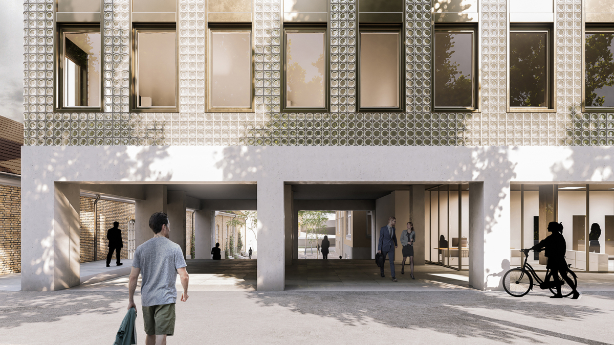 Visualisierung offen gestalteter Eingangsbereich «Blauer Engel»