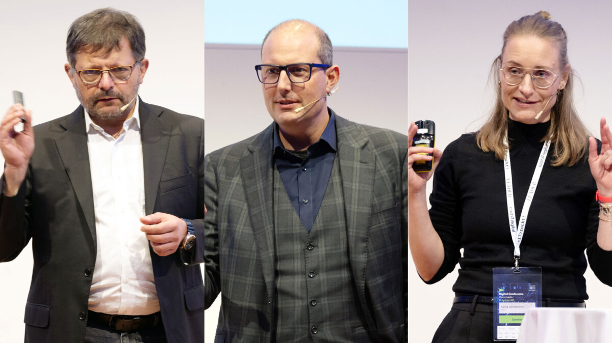 Keynote-Speaker: Marco Brenner, Florian Schütz und Katja Dörlemann.