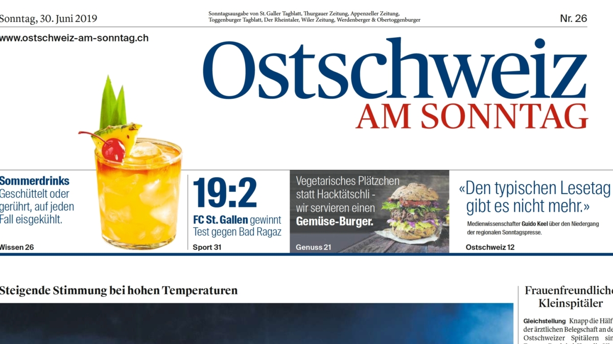 Die «Ostschweiz am Sonntag» gibt’s nicht mehr