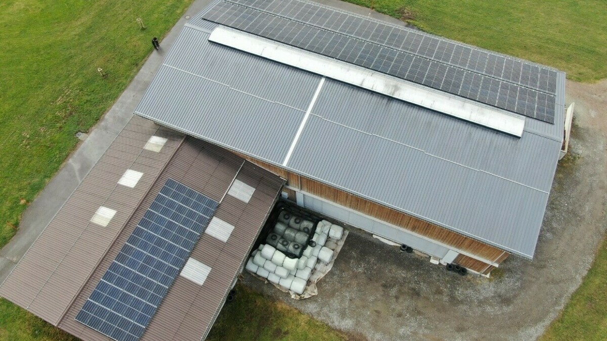 Die Photovoltaikanlage auf dem Stalldach von Urs Freund produziert doppelt so viel Strom,  wie sein Betrieb benötigt.