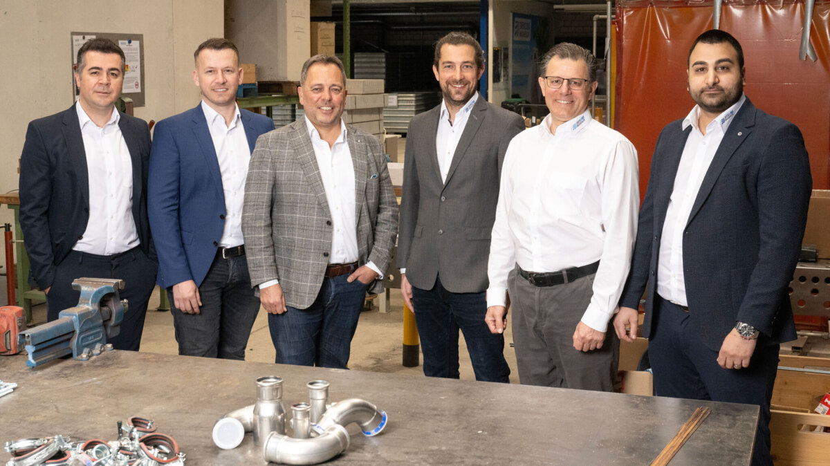 Die Klimamacher-Geschäftsleitung: Matthias Vonarburg, José Pereira, Dennis Reichardt, Antonio Pezzoli, Fehim Sofic und Aziz Kiziler.