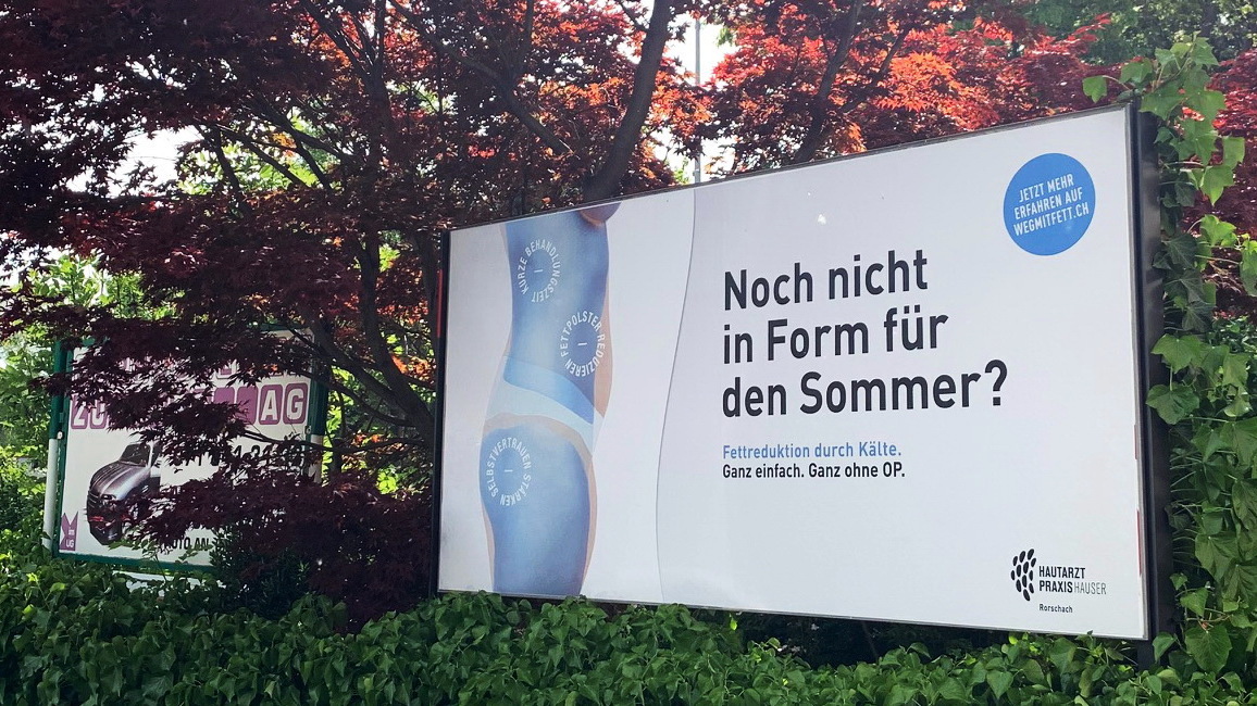 Schlanke Werbung für Hauser und Allergan