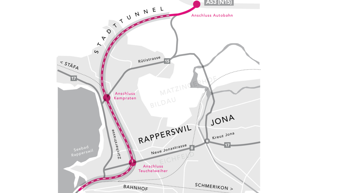 Der Verkehrsweg über den Seedamm und seine Vorläufer verhalfen Rapperswil zu seiner Bedeutung. Heute leidet Rapperswil-Jona unter dem Verkehr, seit vielen Jahren besteht deshalb die Idee, unmittelbar nach dem Seedamm einen Tunnel unter der Stadt zu bauen.
