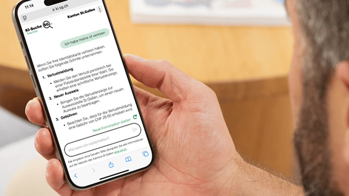 Kanton St.Gallen testet KI-Suche auf sg.ch