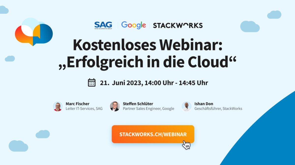 Kostenloses Webinar mit SAG und Google: «Erfolgreich in die Cloud»