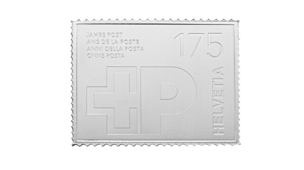 Die silberne Briefmarke zum Post-Jubiläum ist ein begehrtes Sammlerstück.