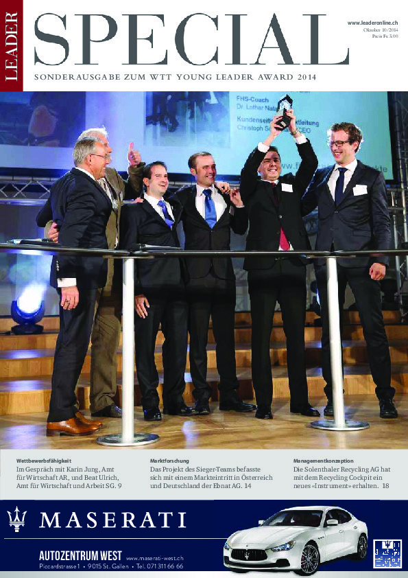 WTT Young Leader Award 2014